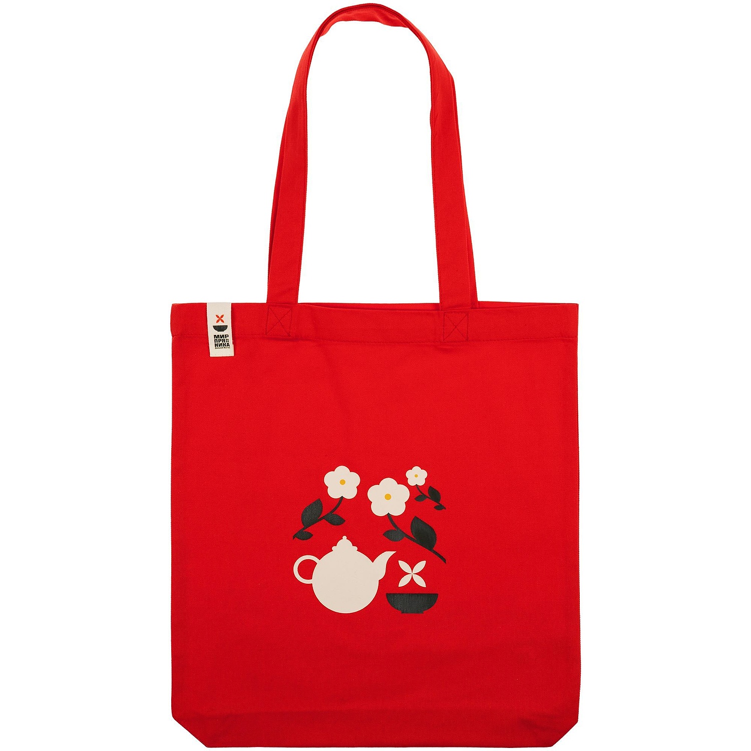 Холщовая сумка Avoska, красная с логотипом