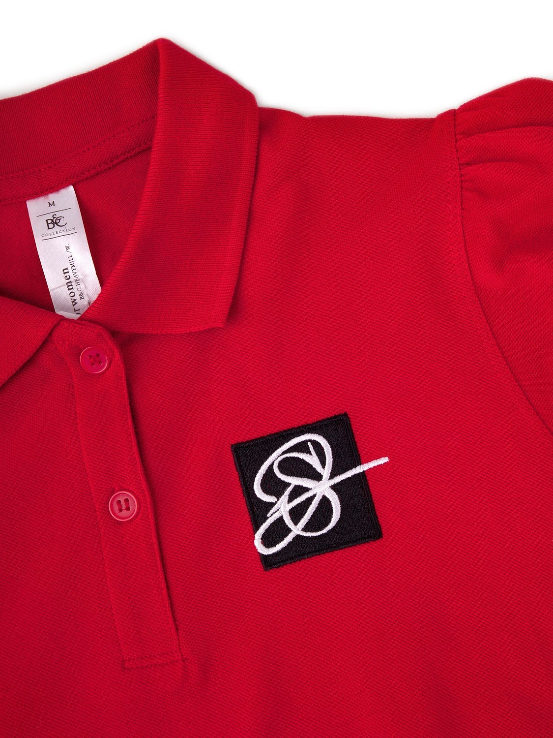 Рубашка поло женская Heavymill красная с логотипом