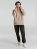 Толстовка с капюшоном унисекс Hoodie, бежевая с логотипом