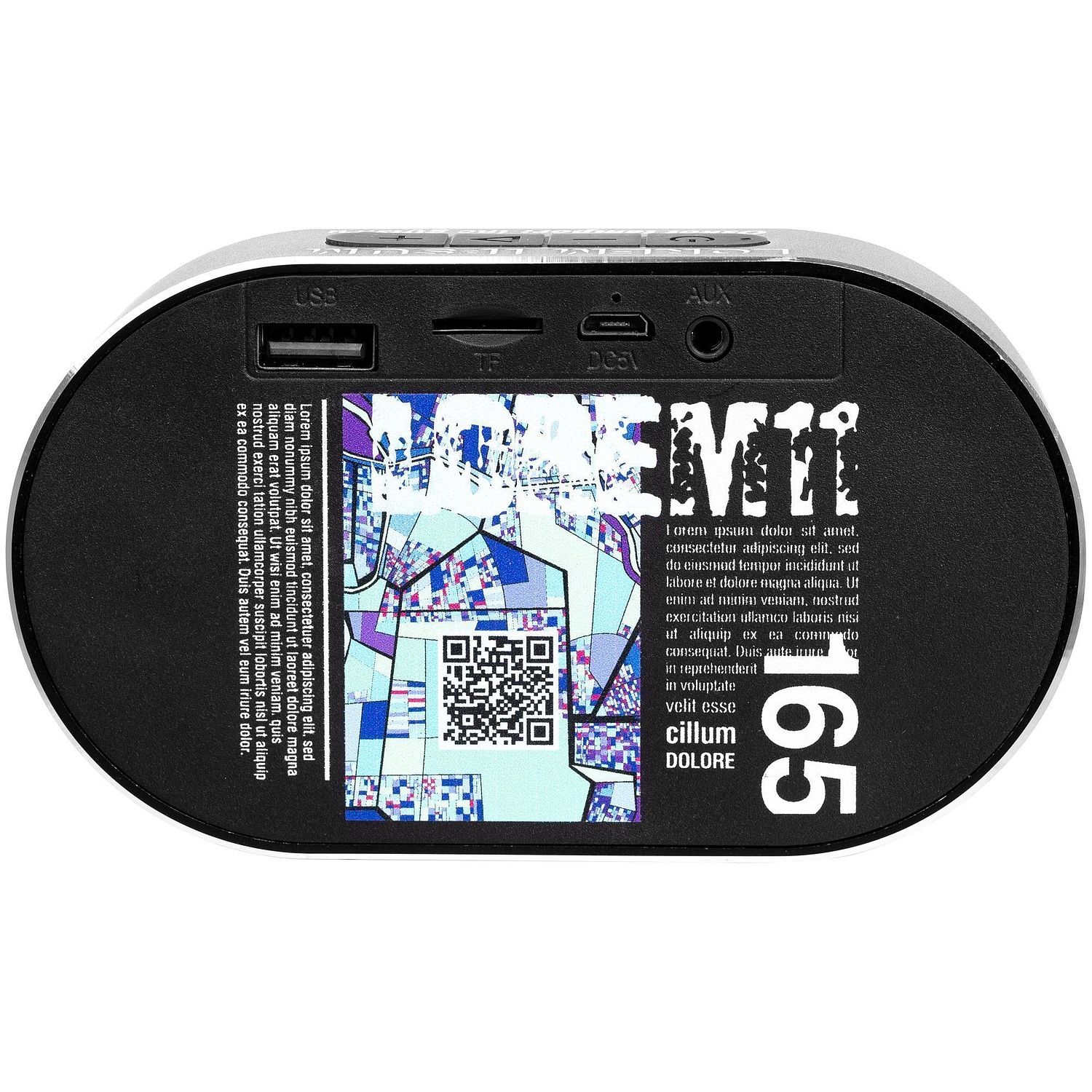 Беспроводная колонка Sound Count, серебристая с логотипом