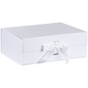 Коробка складная Rusetti, L, белая с логотипом