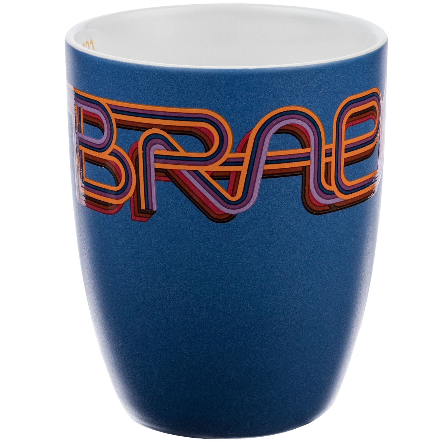 Кружка с ложкой Cheer Up, ver.2, синяя с логотипом