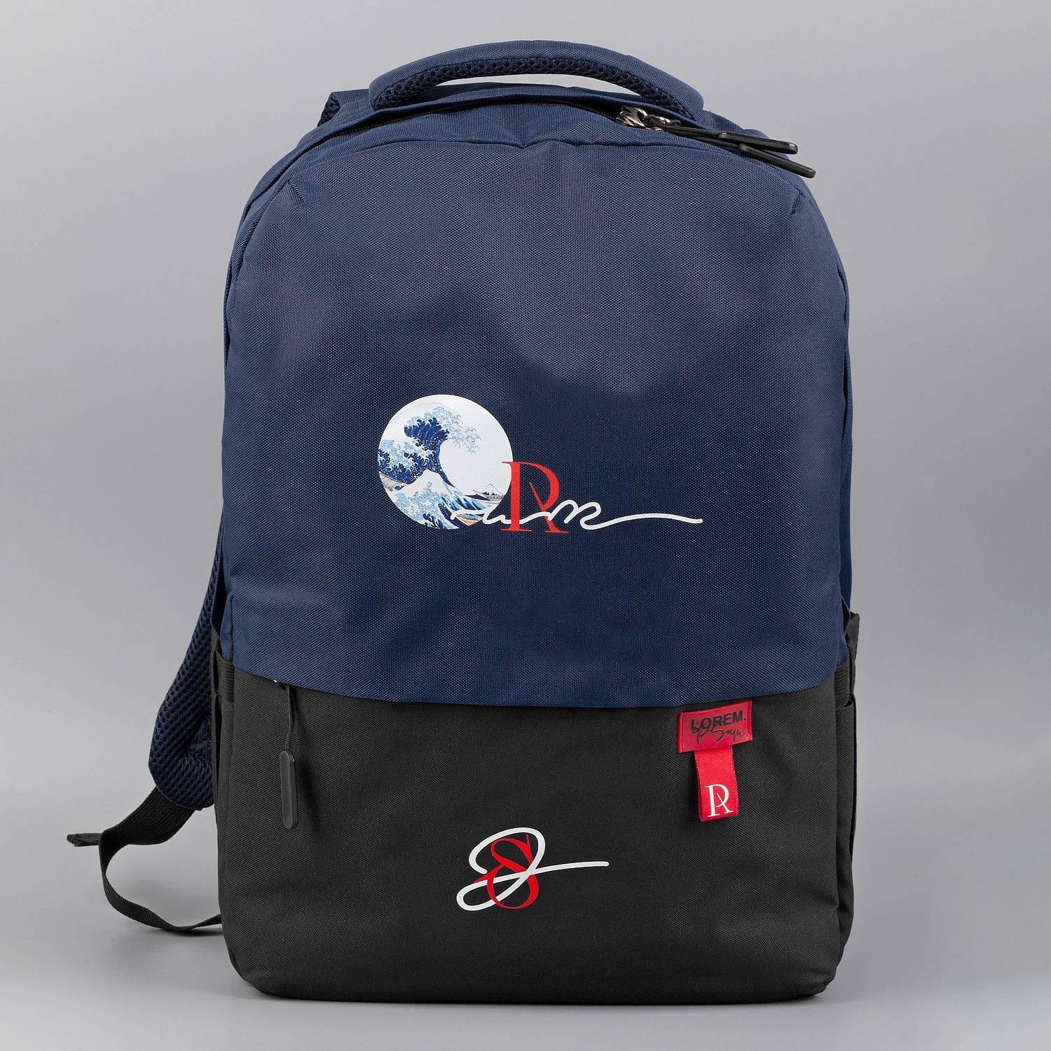 Лейбл тканевый Epsilon, S, красный с логотипом