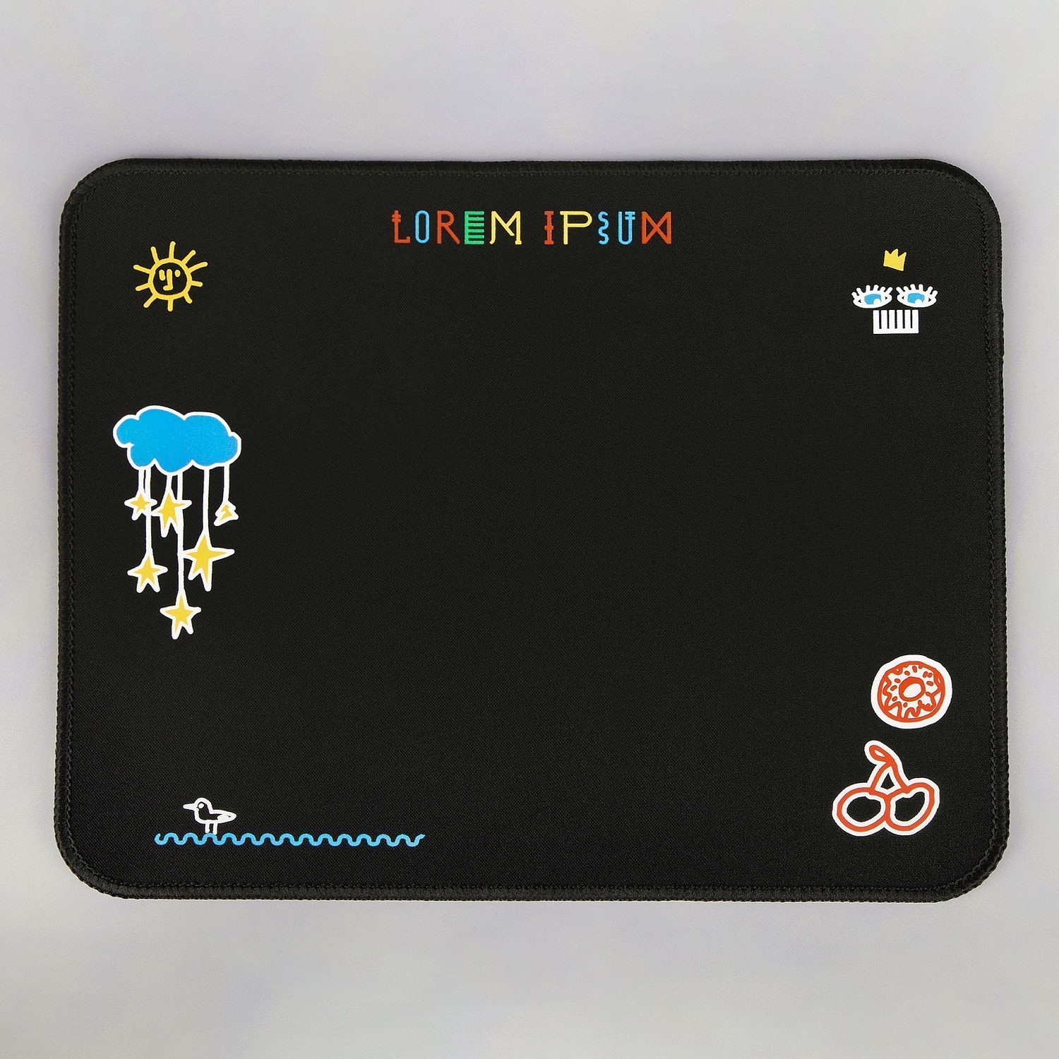 Коврик для мыши Paddo M, черный с логотипом