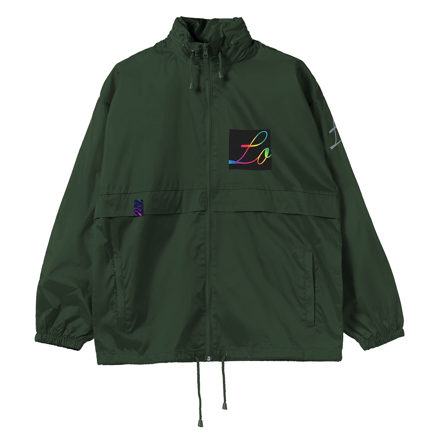 Ветровка из нейлона Surf 210, зеленая с логотипом