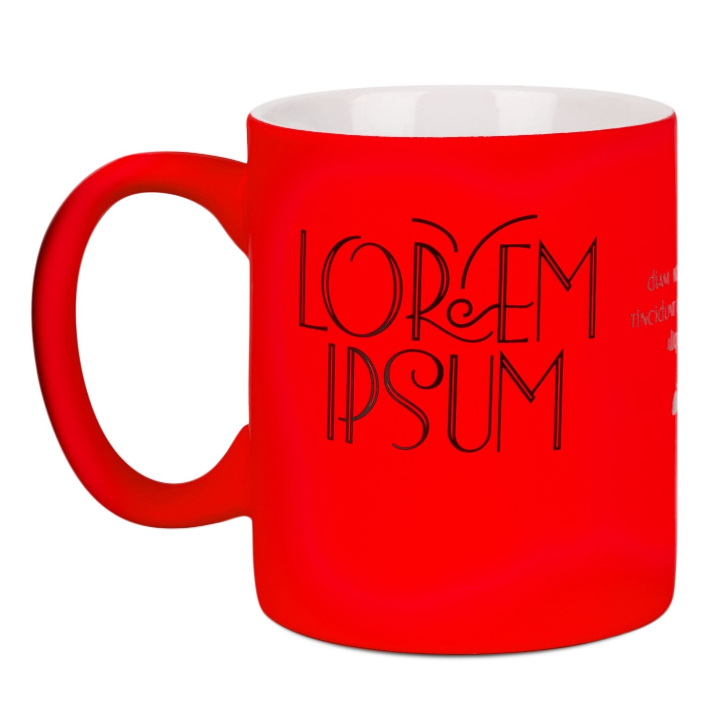 Кружка Promo Soft с покрытием софт-тач, ярко-красная с логотипом