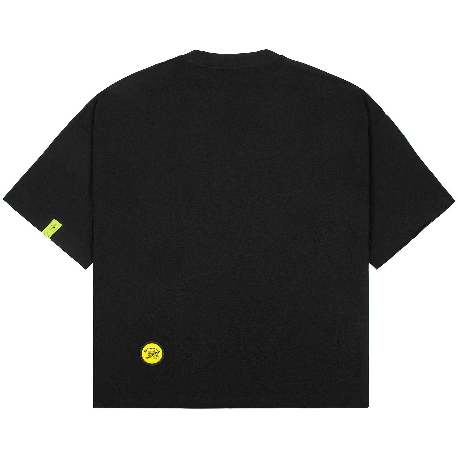 Лейбл тканевый Epsilon, S, желтый неон с логотипом