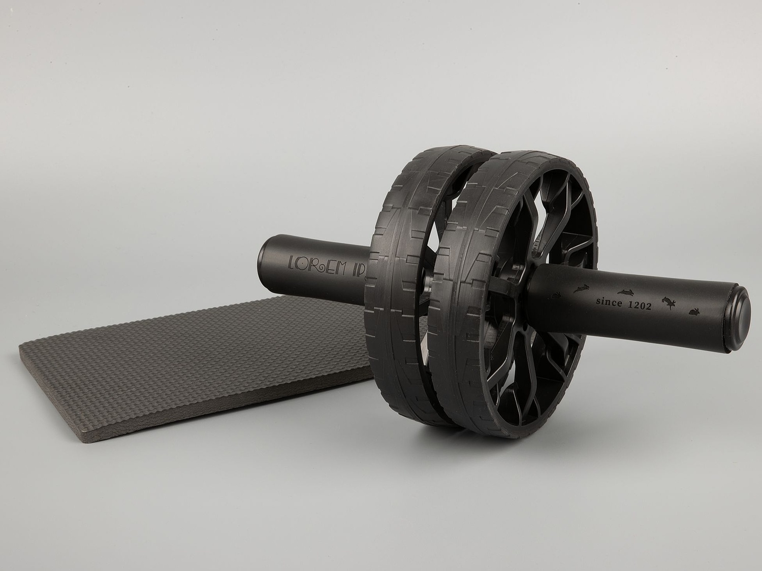 Ролик для пресса с ковриком Presswork, черный