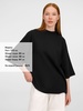 Футболка оверсайз унисекс T9, черная, размер XS/S