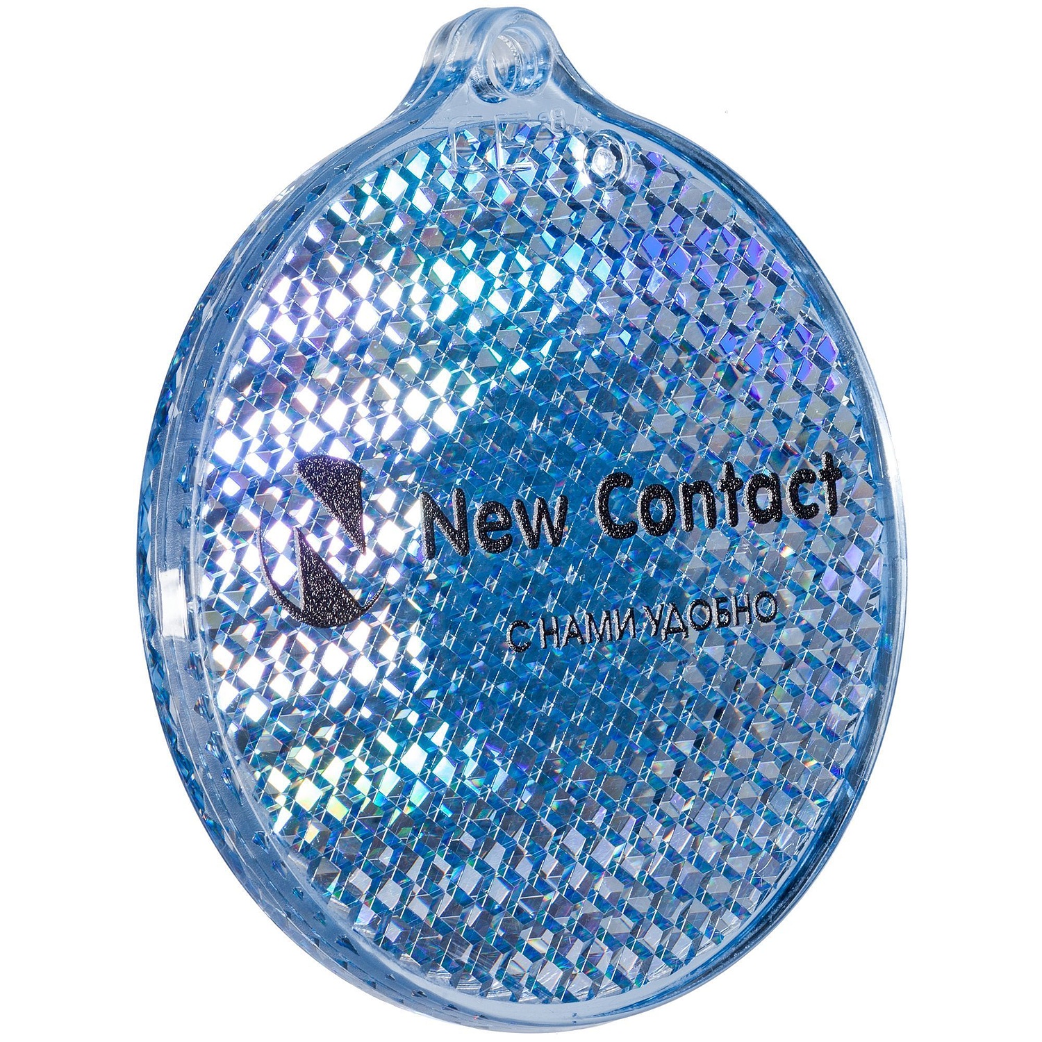 Пешеходный светоотражатель «Круг», синий с логотипом