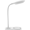 Настольная лампа с беспроводной зарядкой Modicum, белая с логотипом
