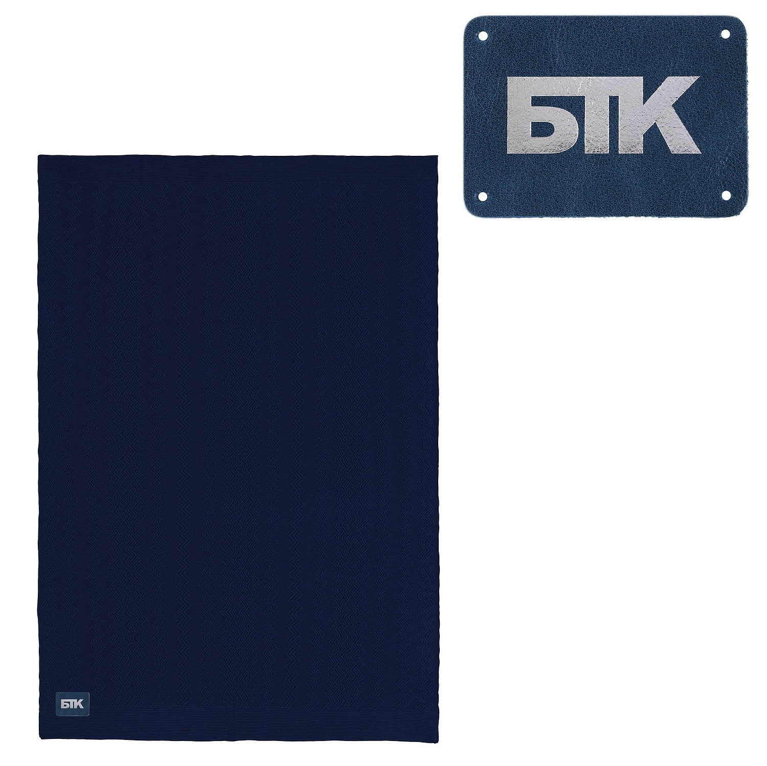 Лейбл кожаный Beta, XL, синий с логотипом