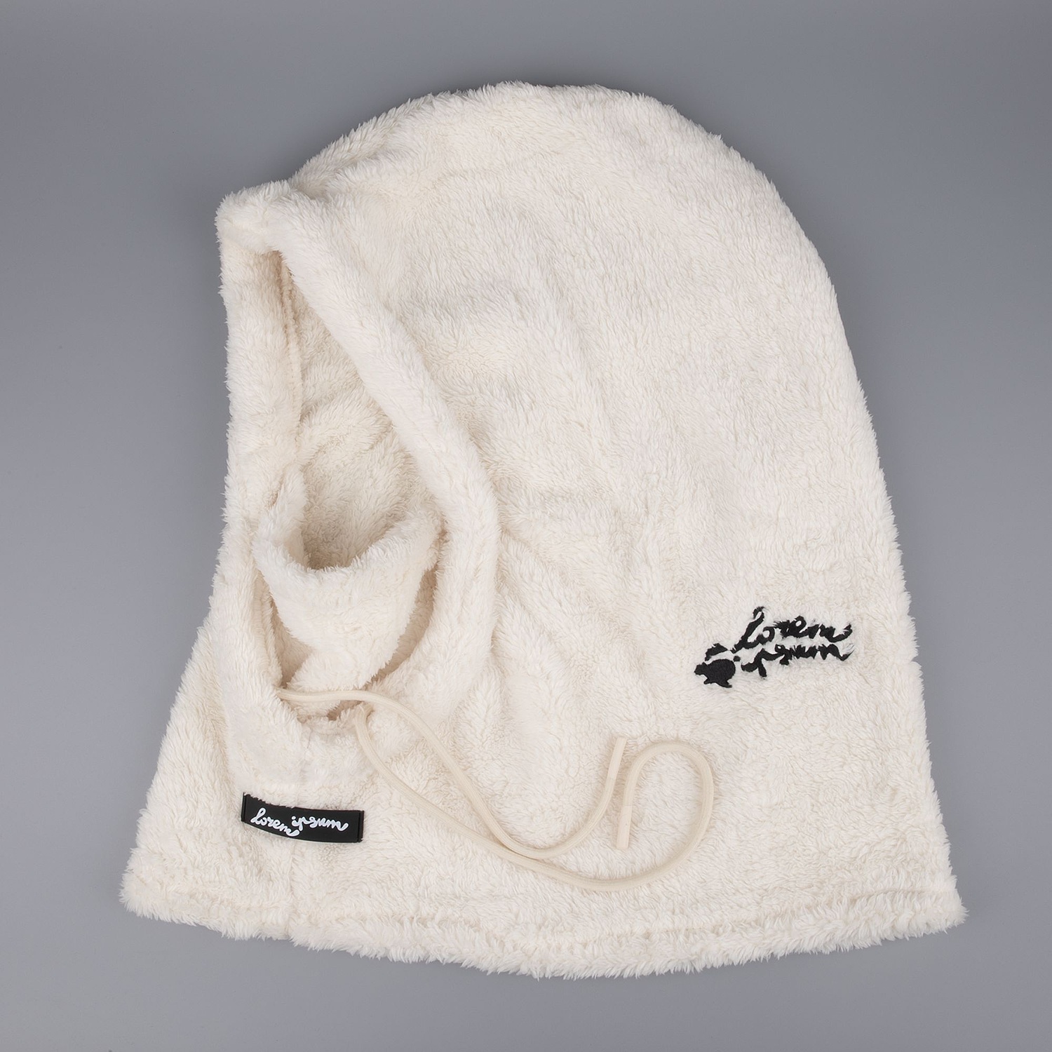 Балаклава-капюшон Flocky, молочно-белая с логотипом