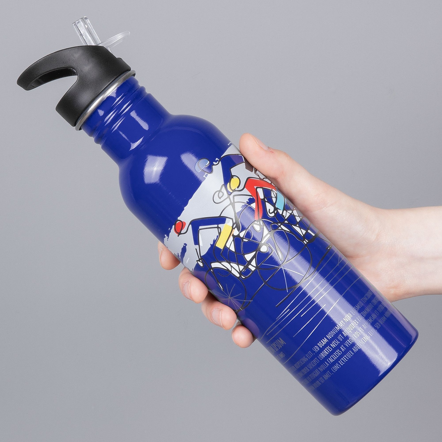 Спортивная бутылка Cycleway, синяя с логотипом
