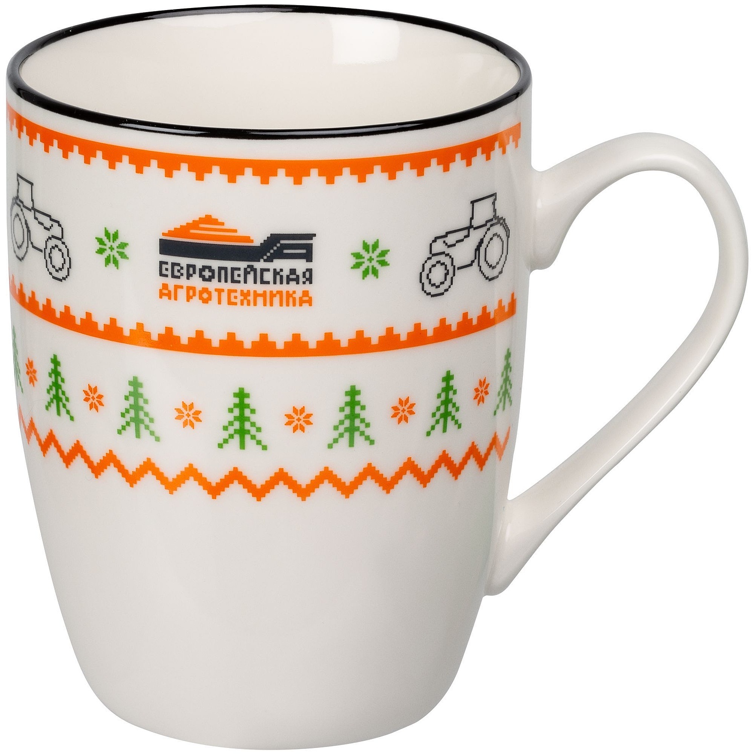 Кружка Simmy, белая с черным с логотипом