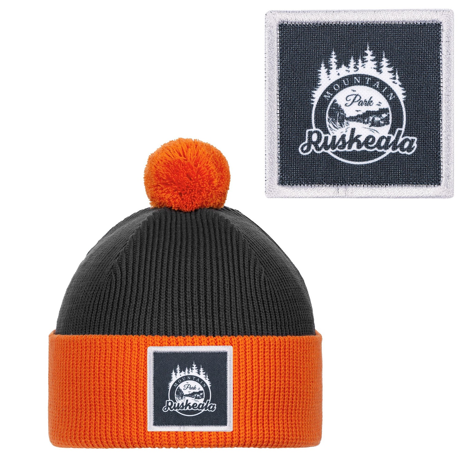 Шапка Snappy, темно-серая с оранжевым с логотипом