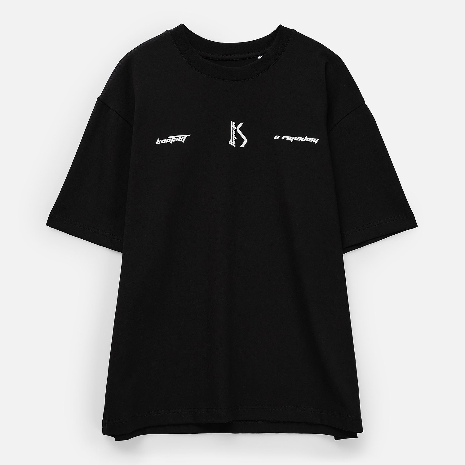 Футболка оверсайз Kangas, черная с логотипом