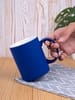 Кружка Promo Soft с покрытием софт-тач, синяя с логотипом