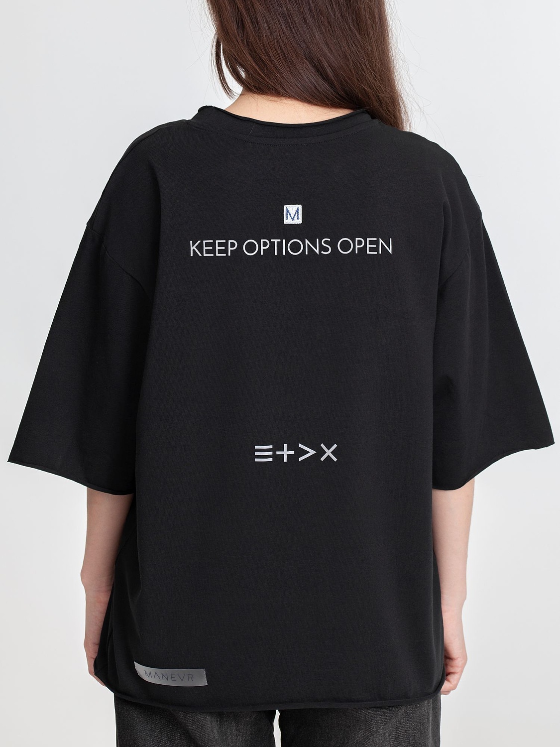 Футболка оверсайз Vozduh 2.0, черная с логотипом