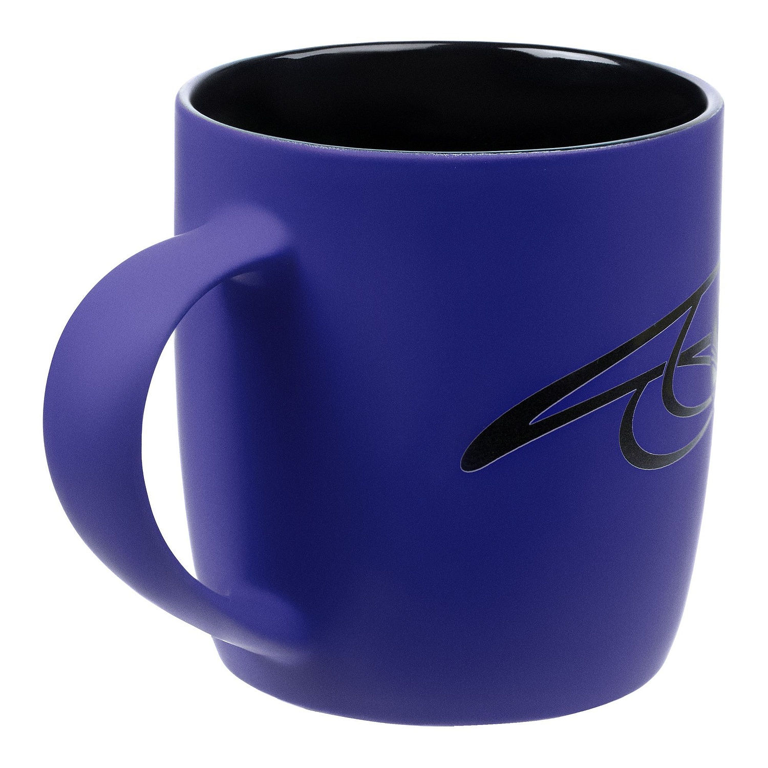 Кружка Surprise Touch Black с покрытием софт-тач, синяя с логотипом