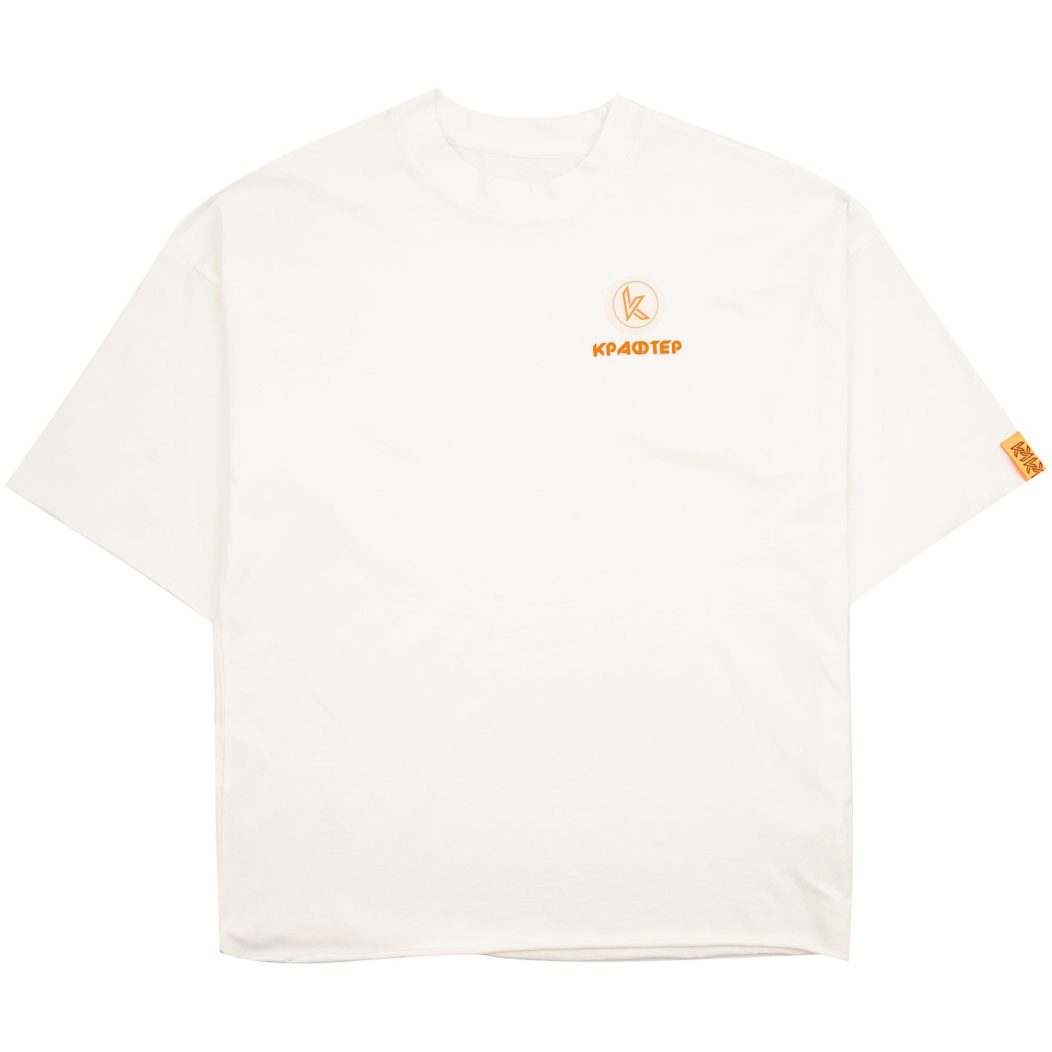 Футболка унисекс оверсайз T1, молочно-белая с логотипом