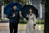 Зонт складной Monsoon, темно-синий с логотипом