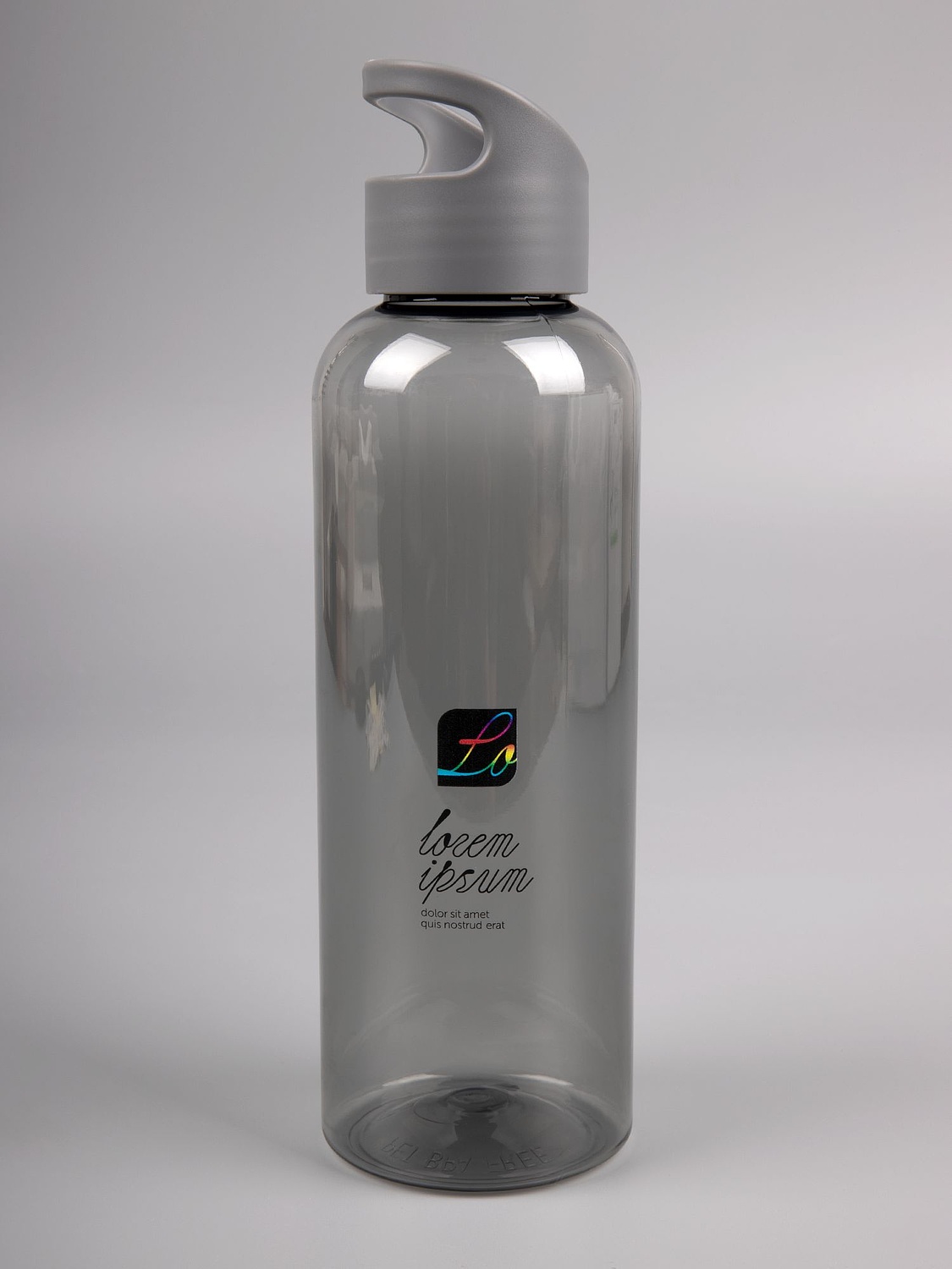 Бутылка для воды Plaske, серая с логотипом