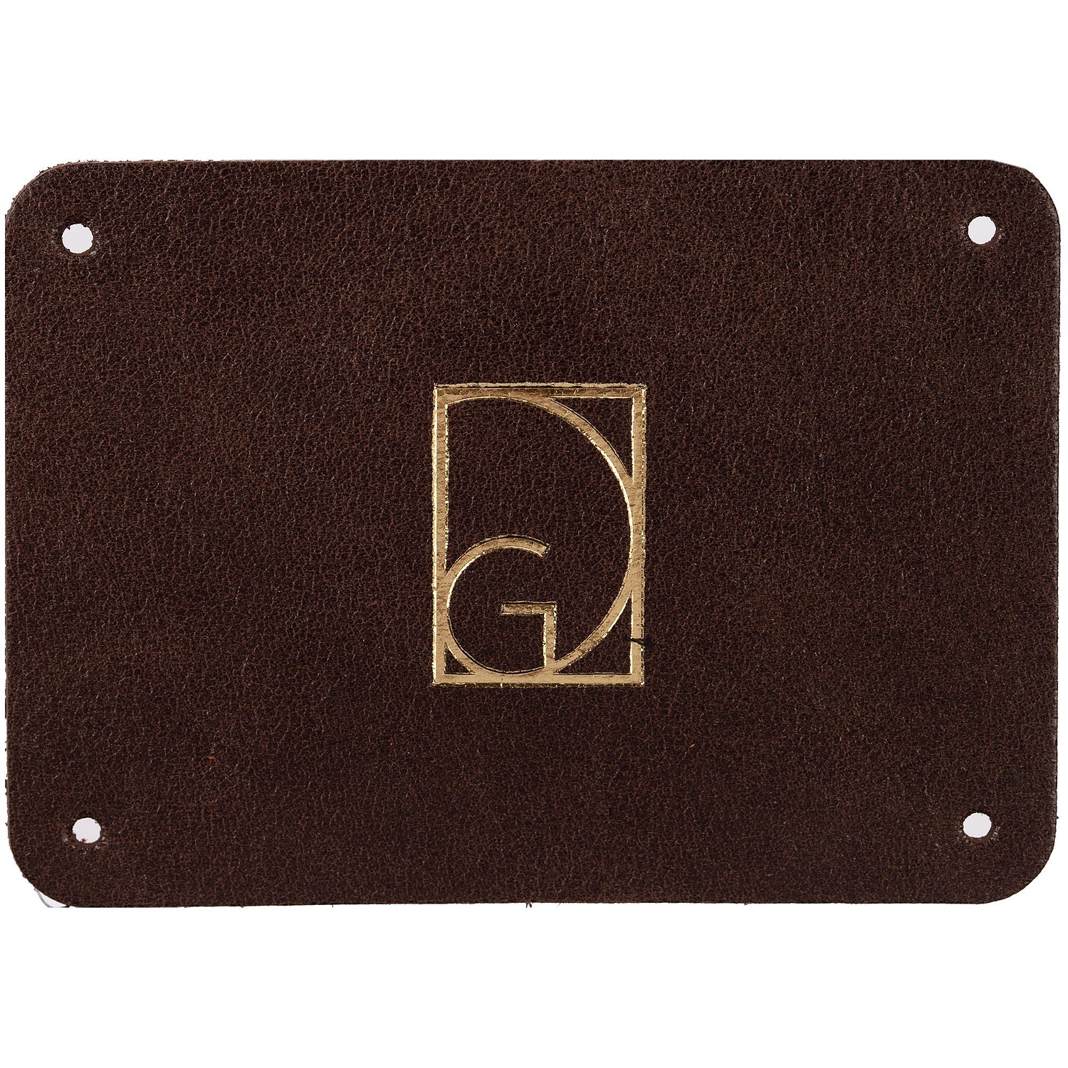 Лейбл кожаный Beta, XL, коричневый с логотипом