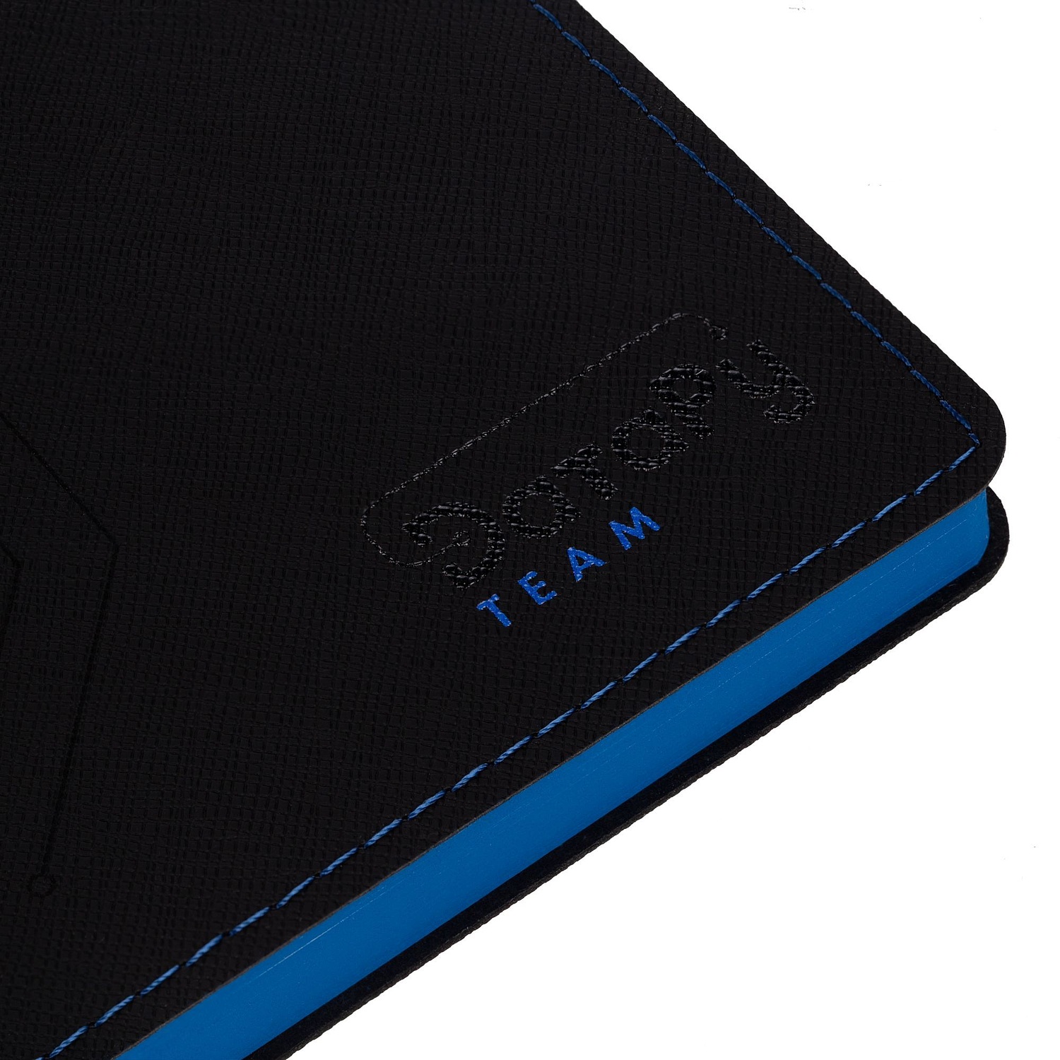 Ежедневник Nice Twice, недатированный, черный с синим с логотипом