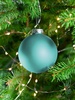 Елочный шар Finery Matt, 8 см, матовый бирюзовый с логотипом