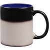 Кружка-хамелеон On Display, матовая, черная с синим с логотипом