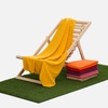 Флисовый плед Warm&Peace XL, желтый с логотипом