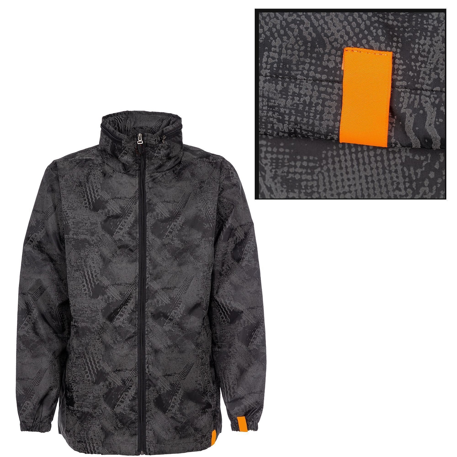 Ветровка светоотражающая Finvind, темно-серая с логотипом