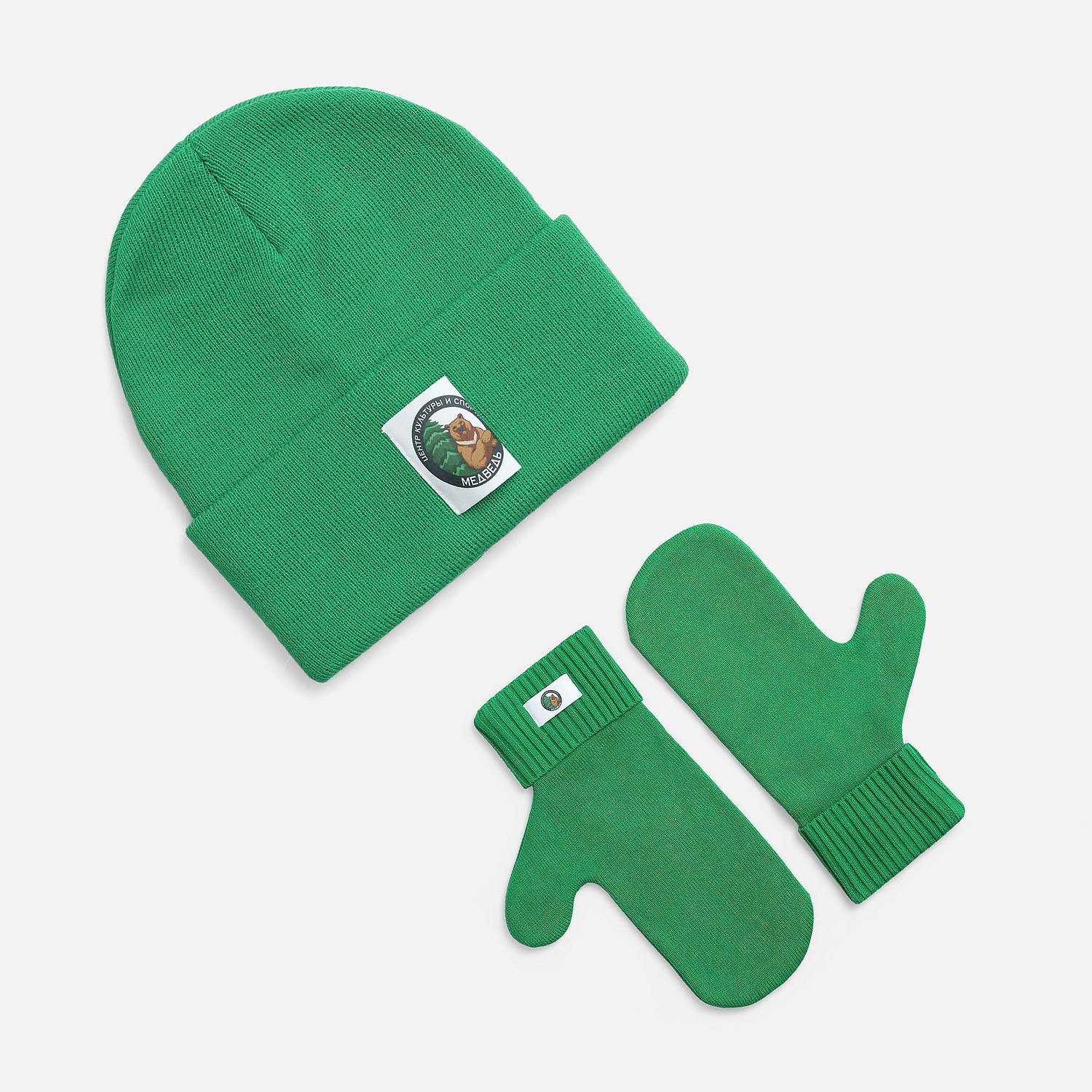 Лейбл тканевый Epsilon, L, белый с логотипом