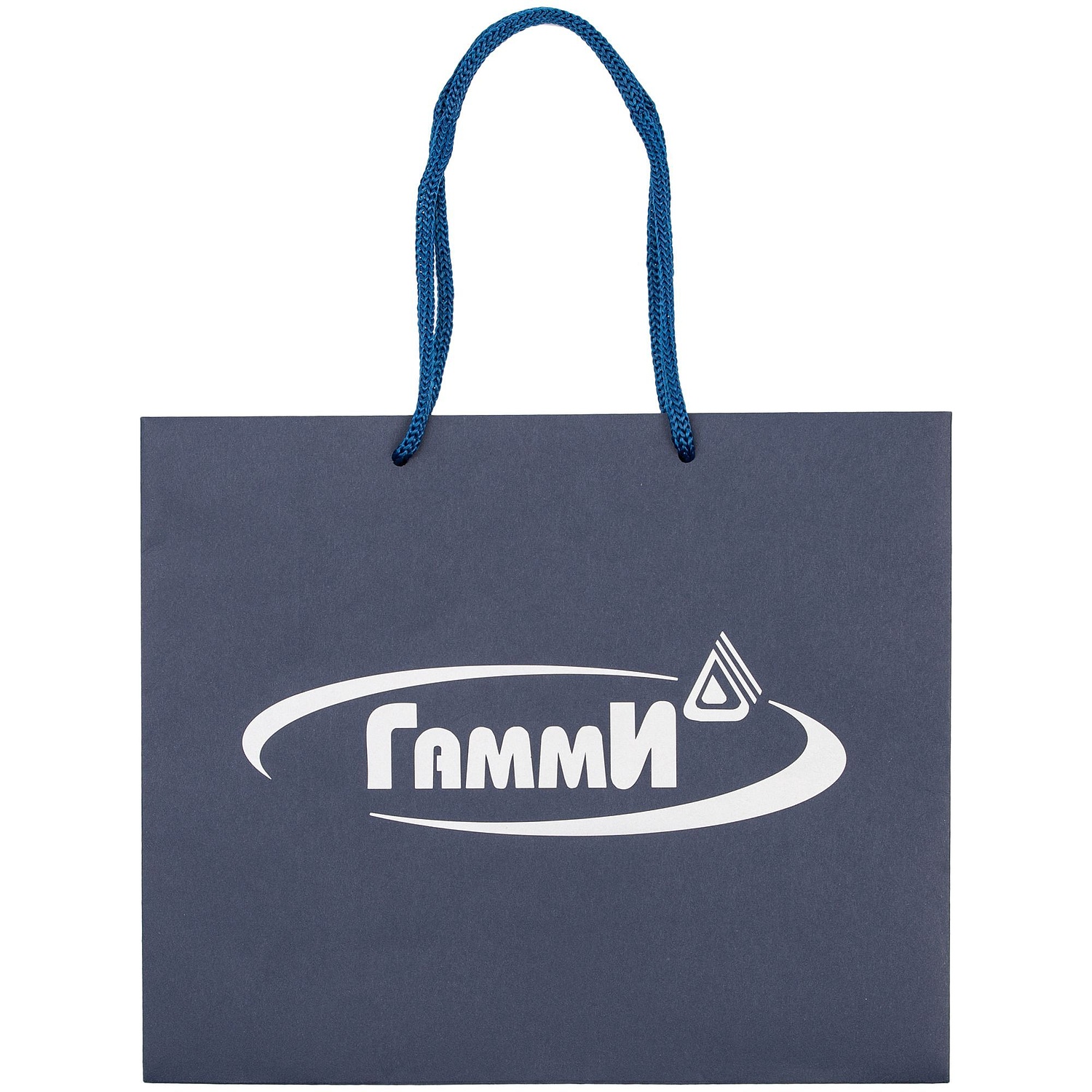 Пакет бумажный Porta S, горизонтальный, темно-синий с логотипом