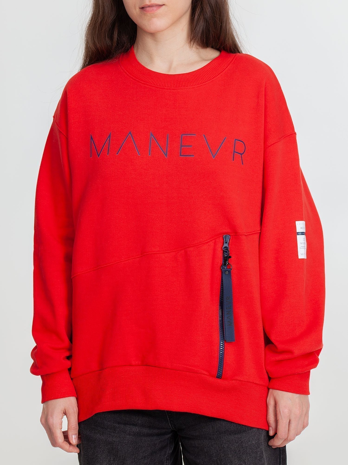 Свитшот унисекс Kosmos 2.0, красный с логотипом