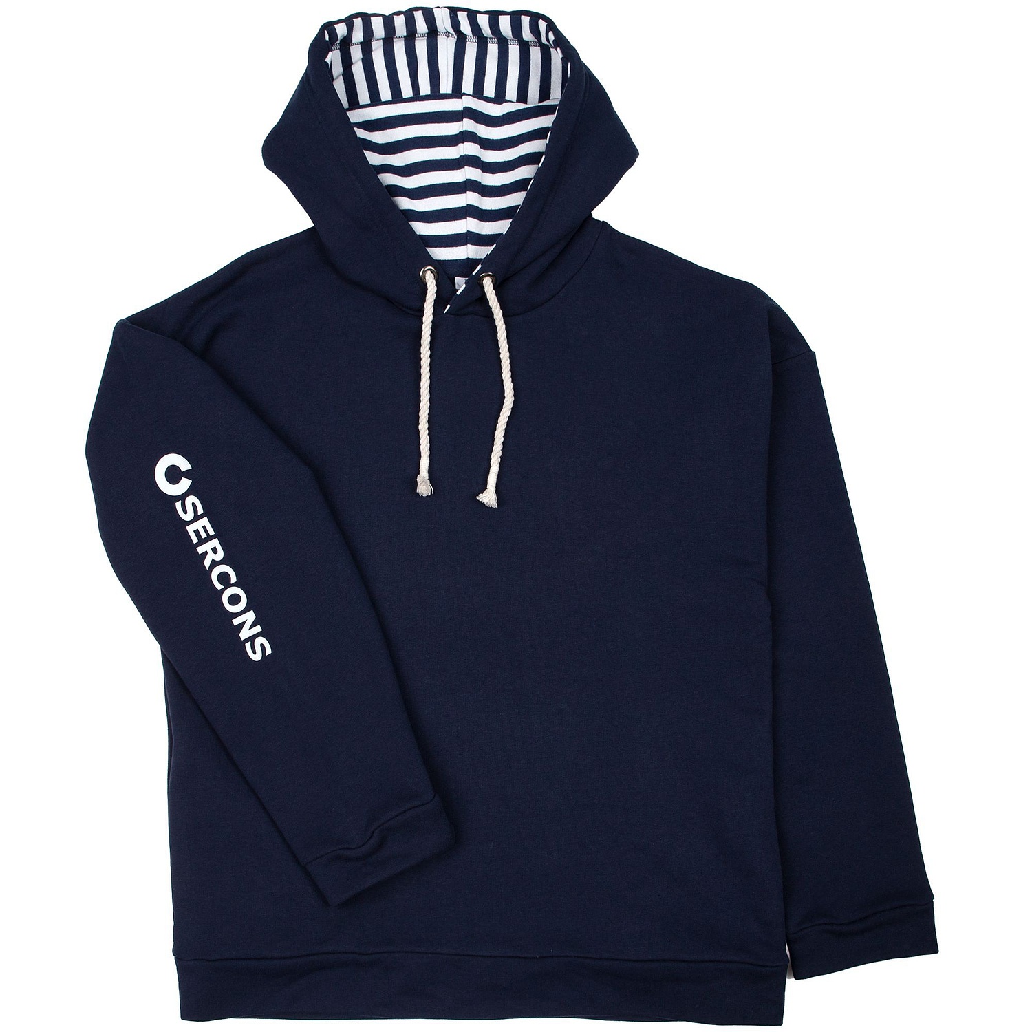 Худи унисекс оверсайз Seamark, темно-синее с логотипом