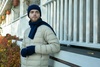 Шарф Bernard, темно-синий с логотипом
