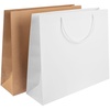 Пакет бумажный Plat L, белый с логотипом
