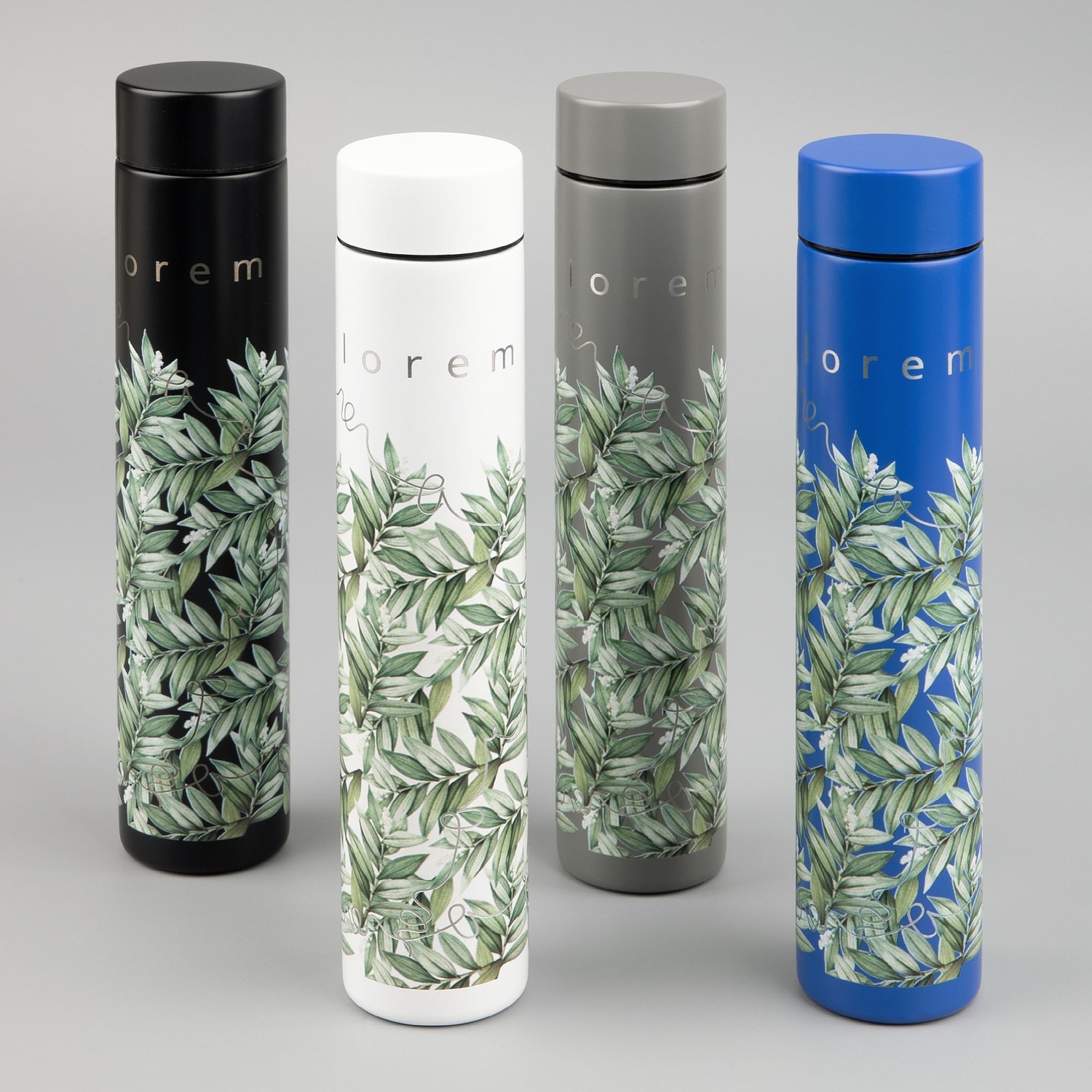 Термобутылка Metropolis, серая с логотипом