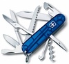 Офицерский нож Huntsman 91, прозрачный синий с логотипом