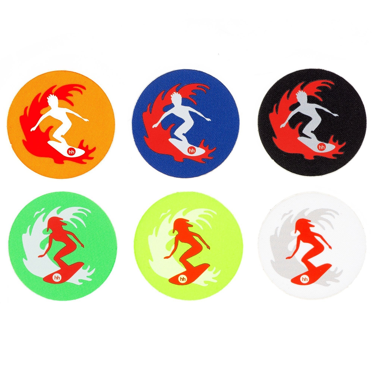 Наклейка тканевая Lunga Round, M, белая с логотипом