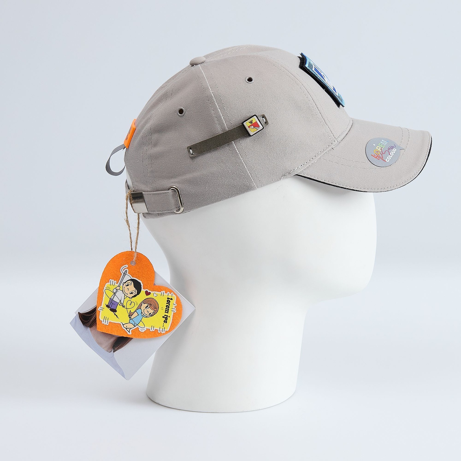 Бейсболка Canopy, серая с черным кантом