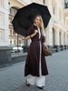 Складной зонт Dome Double с двойным куполом, черный с логотипом