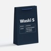 Пакет бумажный Waski M, синий с логотипом