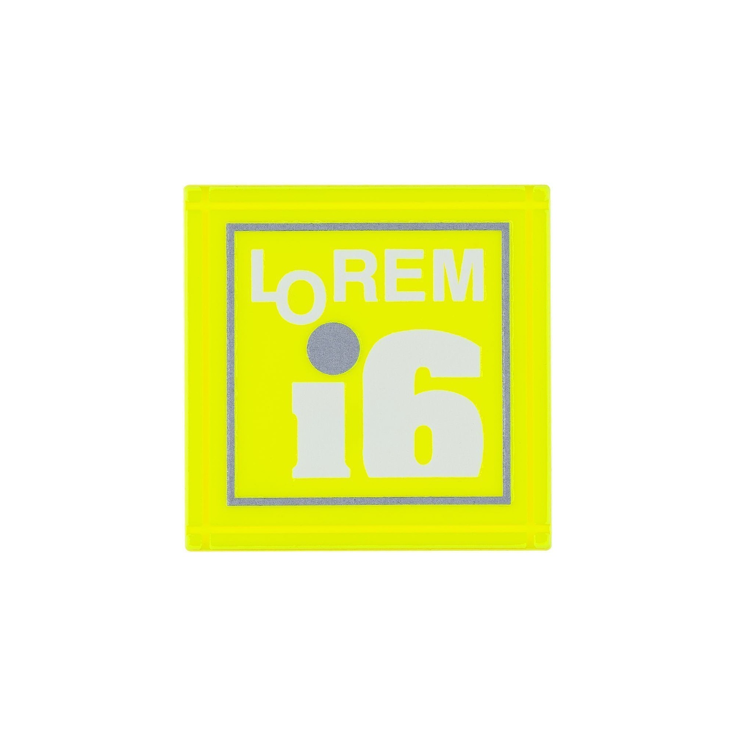 Лейбл из ПВХ Dzeta, L, желтый неон с логотипом