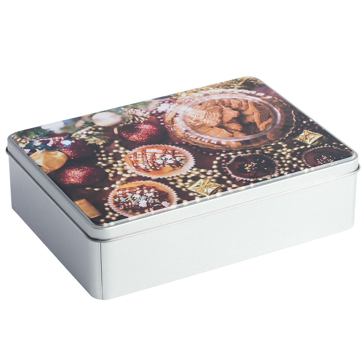 Коробка Pragmax L, прямоугольная, серебристая