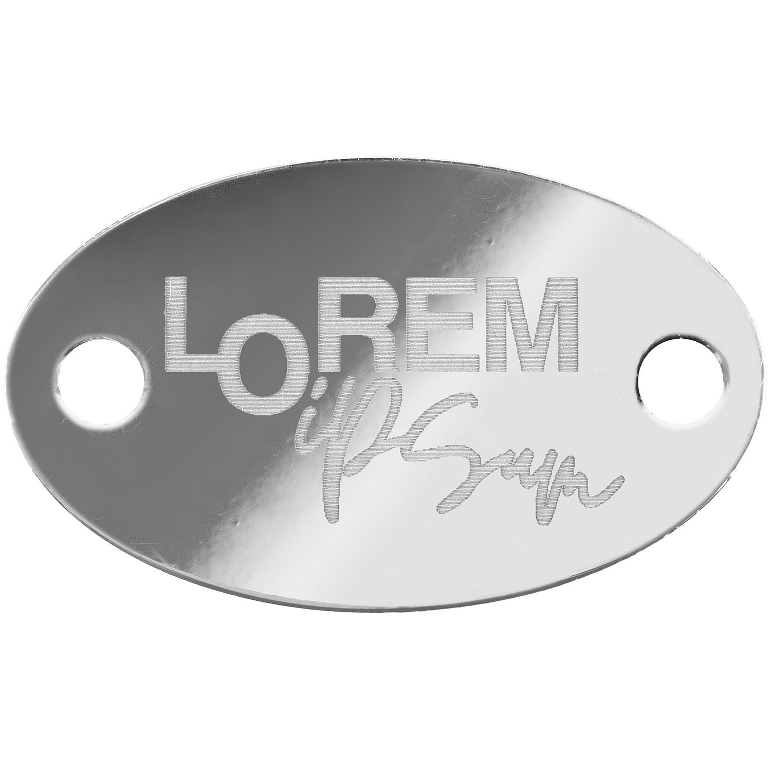 Шильдик металлический Alfa Oval, серебристый глянцевый с логотипом