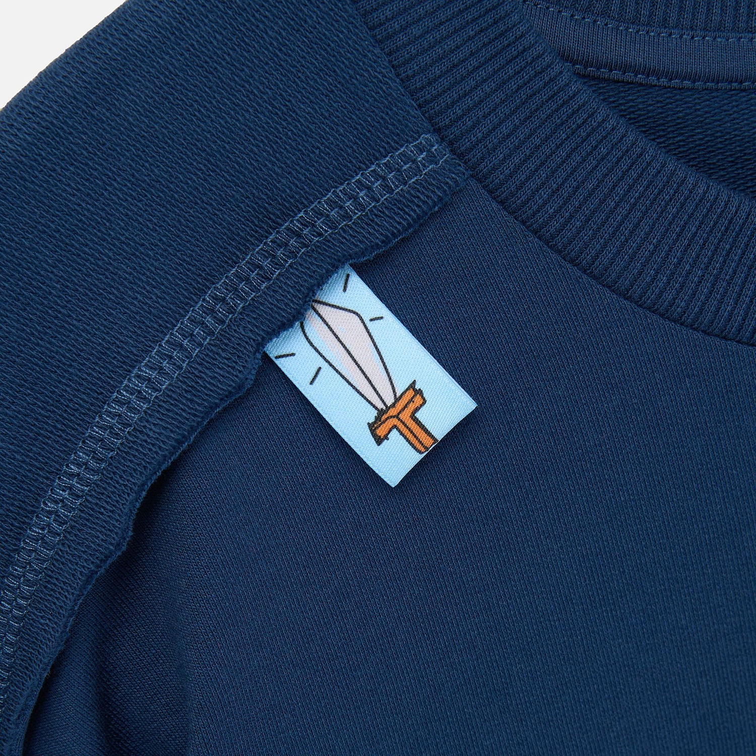 Свитшот унисекс Vozduh, темно-синий с логотипом