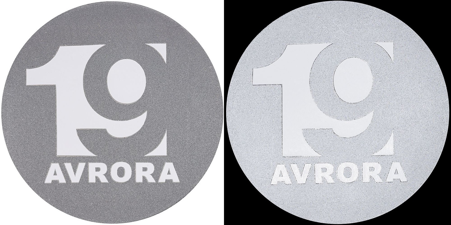 Лейбл светоотражающий Tao Round, L, серый с логотипом